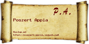 Poszert Appia névjegykártya